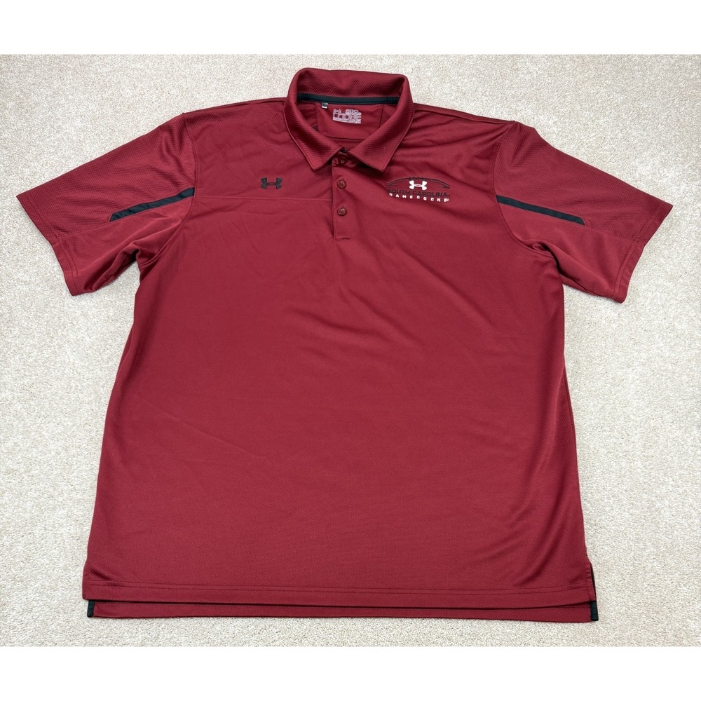 Under Armour South Carolina Gamecocks 3XL Burgundy Loose Polo Shirt Embroidered